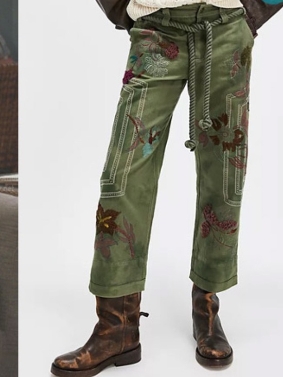 Free People Pants - NWOT Free People We The Free Electric Sands Embroidered Pants